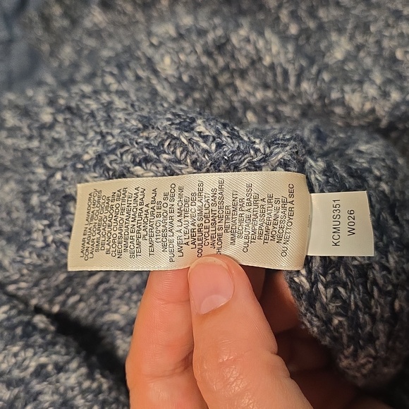 DKNY Jeans Women’s Open Shawl Collar Marled Knit Cardigan Sweater sz LARGE - Picture 7 of 7